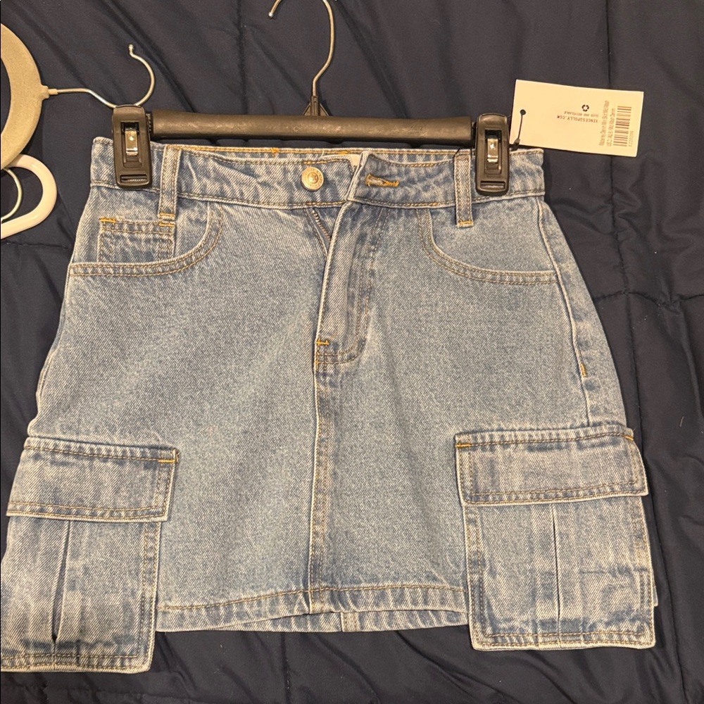 Princess Polly Denim Cargo Mini Skirt